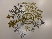 Christmas tree decorations set - silver and gold acrylic - Tiny Memories Laser