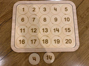 Wooden matching numbers 1-20 table set - Tiny Memories Laser