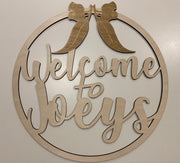 Welcome to Joeys room name - circle design - Tiny Memories Laser