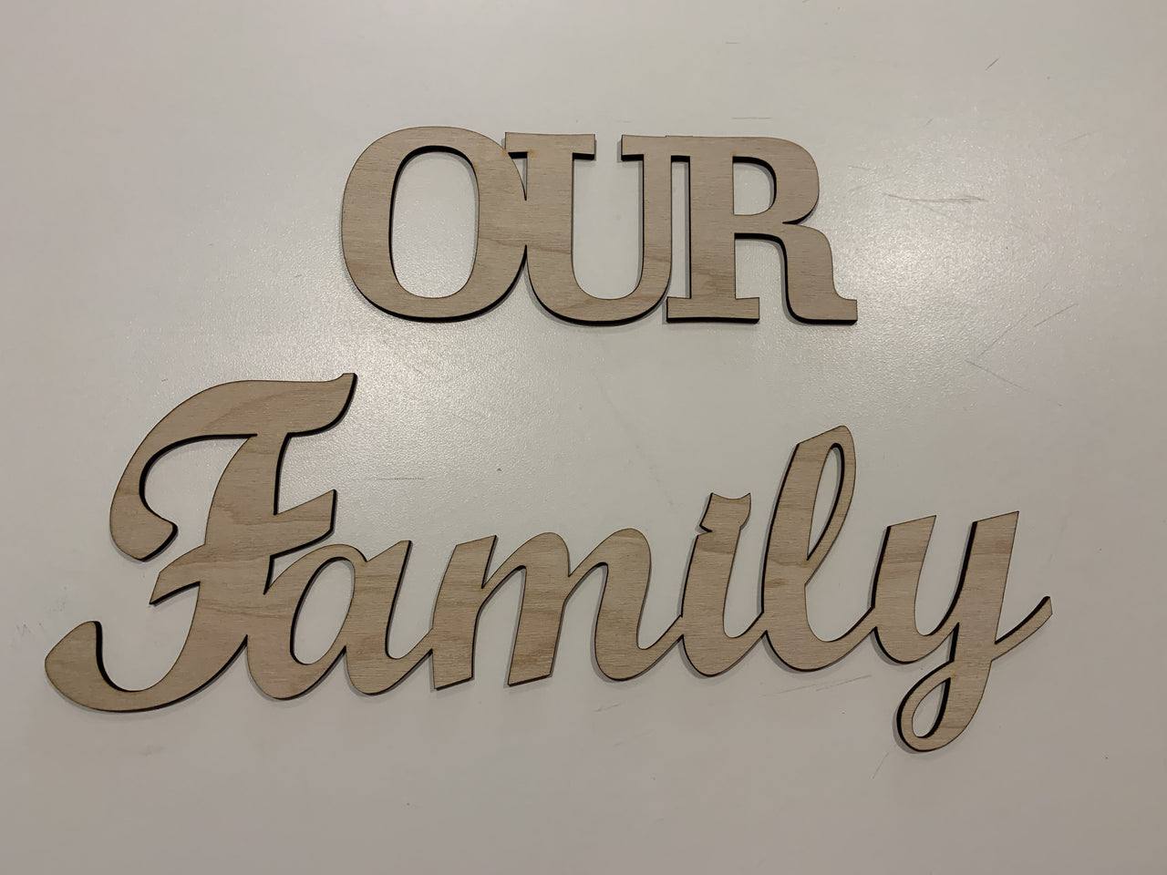 Our Family sign/back drop - Tiny Memories Laser