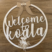 Welcome to Koala room name - circle design - Tiny Memories Laser