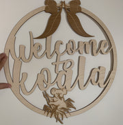 Welcome to Koala room name - circle design - Tiny Memories Laser