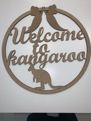Welcome to Kangaroo room name - circle design - Tiny Memories Laser