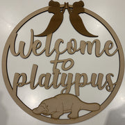 Welcome to Platypus room name - circle design - Tiny Memories Laser
