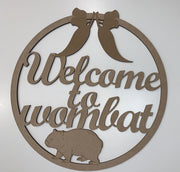 Welcome to Wombat room name  - circle design - Tiny Memories Laser