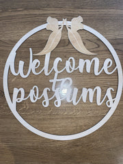Welcome to Possum room name - circle design - Tiny Memories Laser