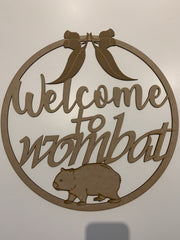 Welcome to Wombat room name  - circle design - Tiny Memories Laser