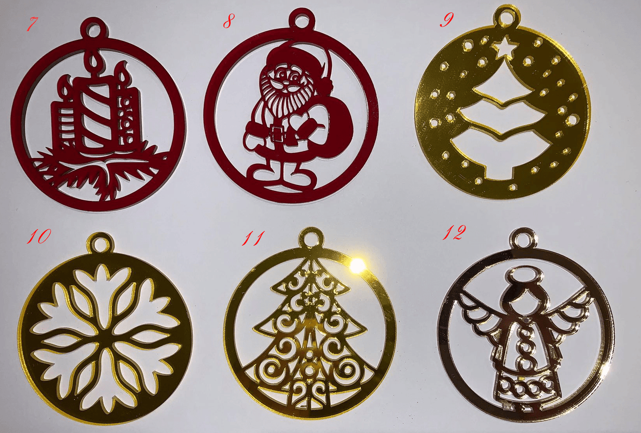 Christmas bauble decorations - wood - Tiny Memories Laser